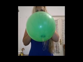 green punch balloon blow to pop